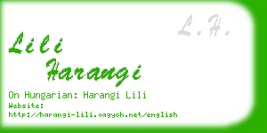 lili harangi business card